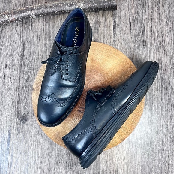Cole Haan Black Leather Wingtip Oxfords main image 13